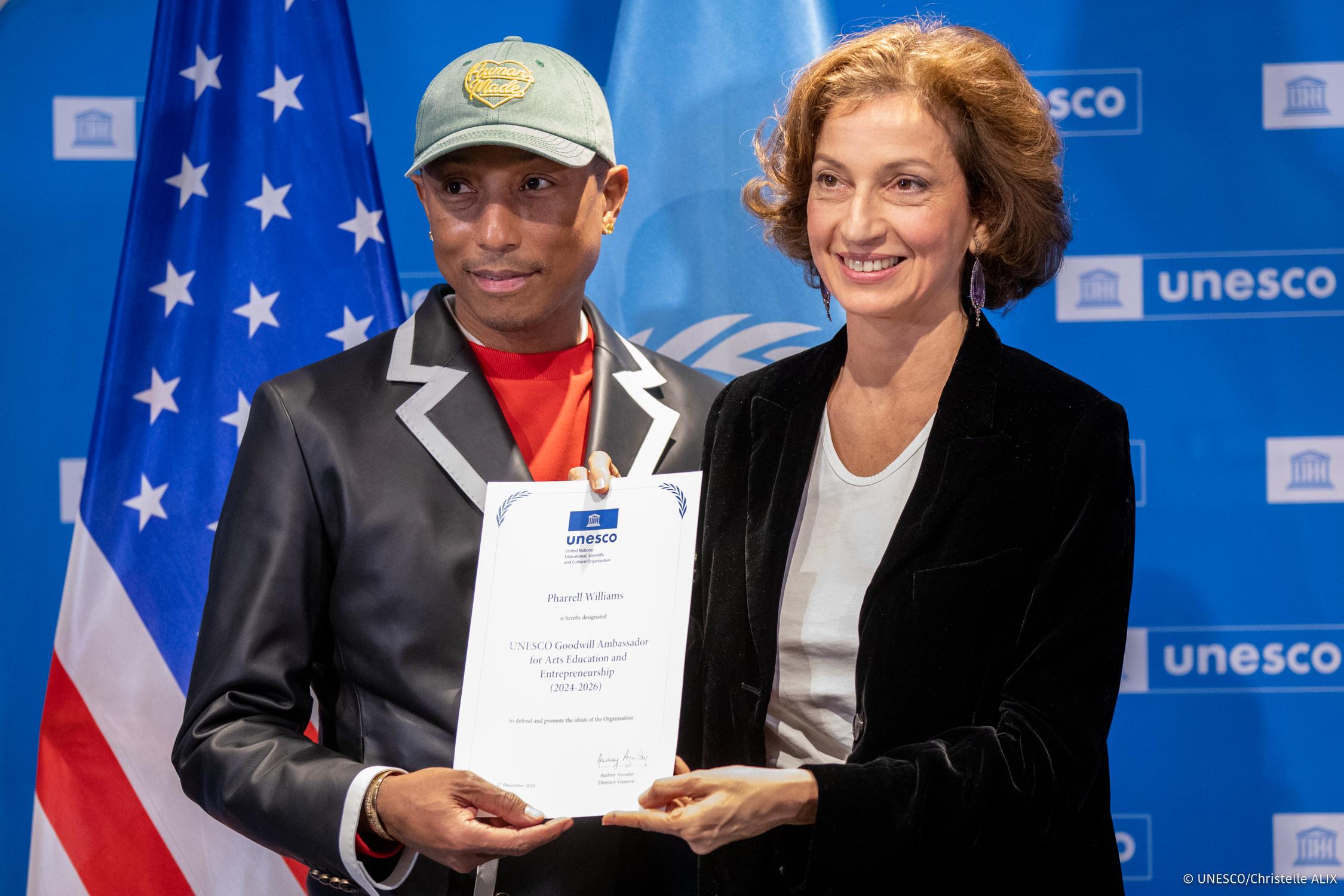  Pharrell Williams audrey azoulay unesco