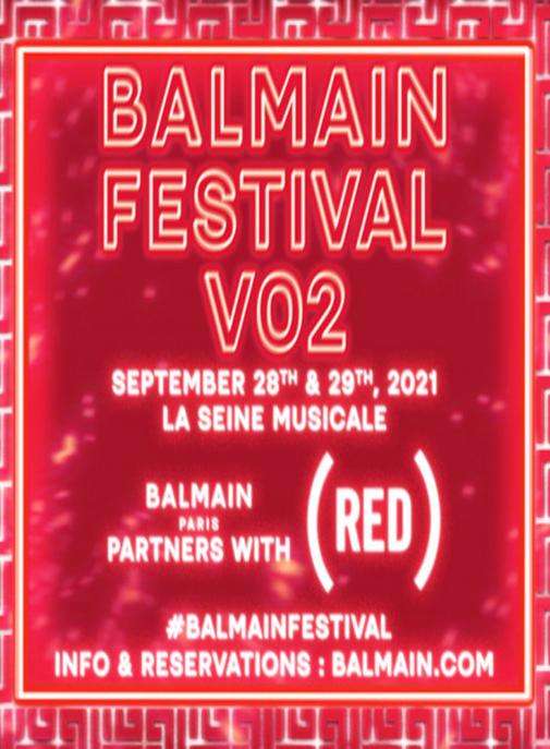 Balmain ouvre les inscriptions pour son festival parisien.