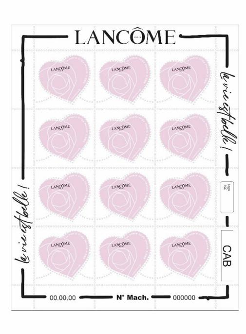 Un timbre aux couleurs de Lancôme.
