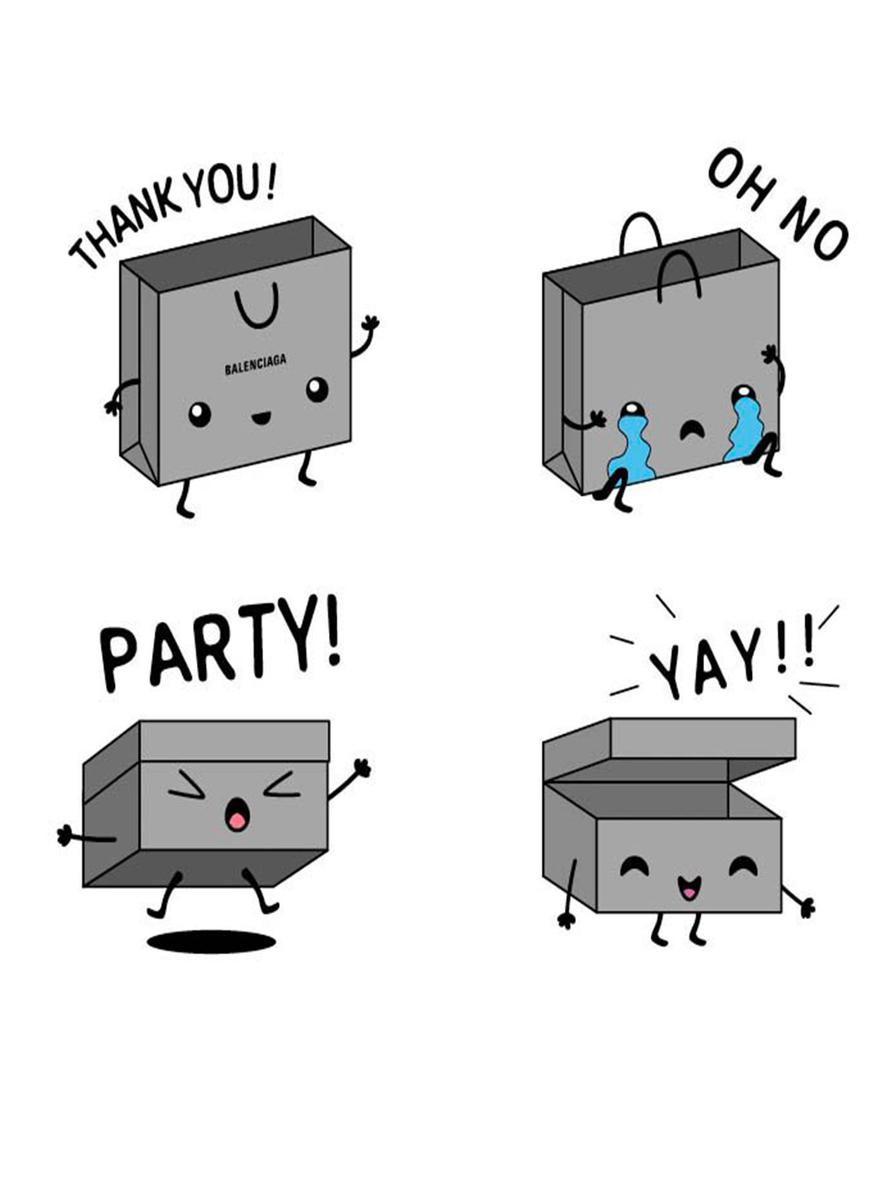 Balenciaga line app stickers