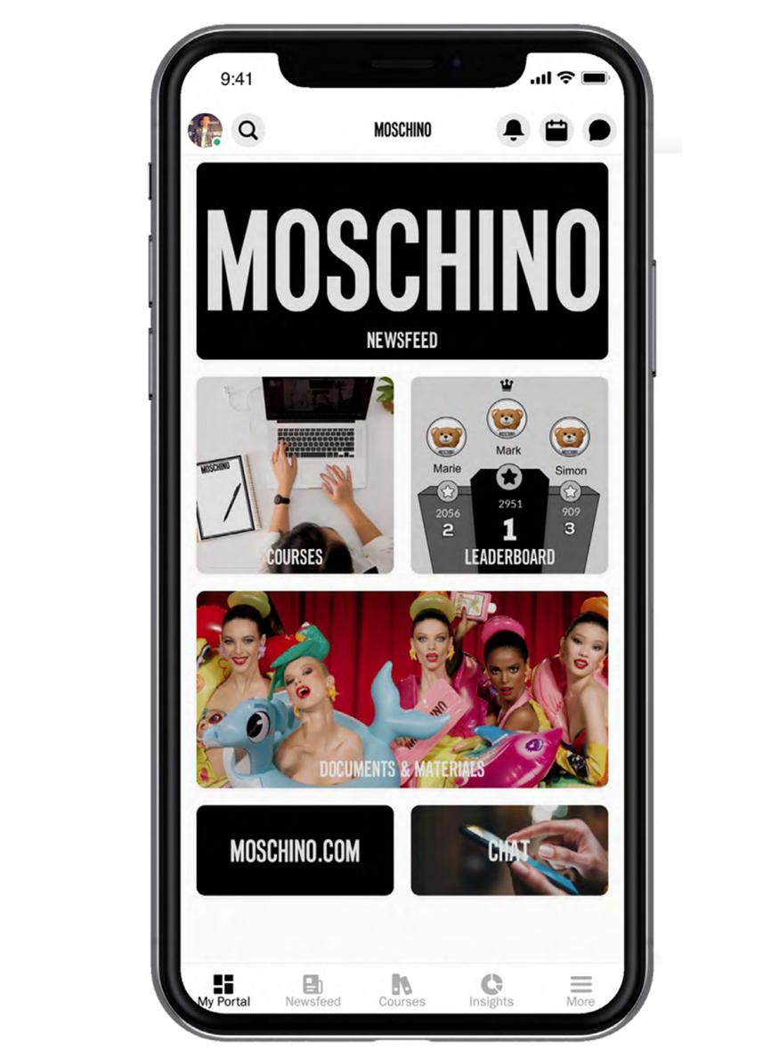 outil de formation retail moschino app